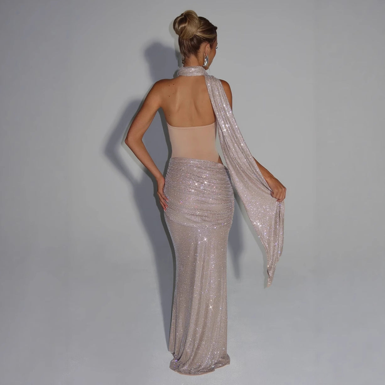 Girl's Sexy Halter Backless Maxi Dress