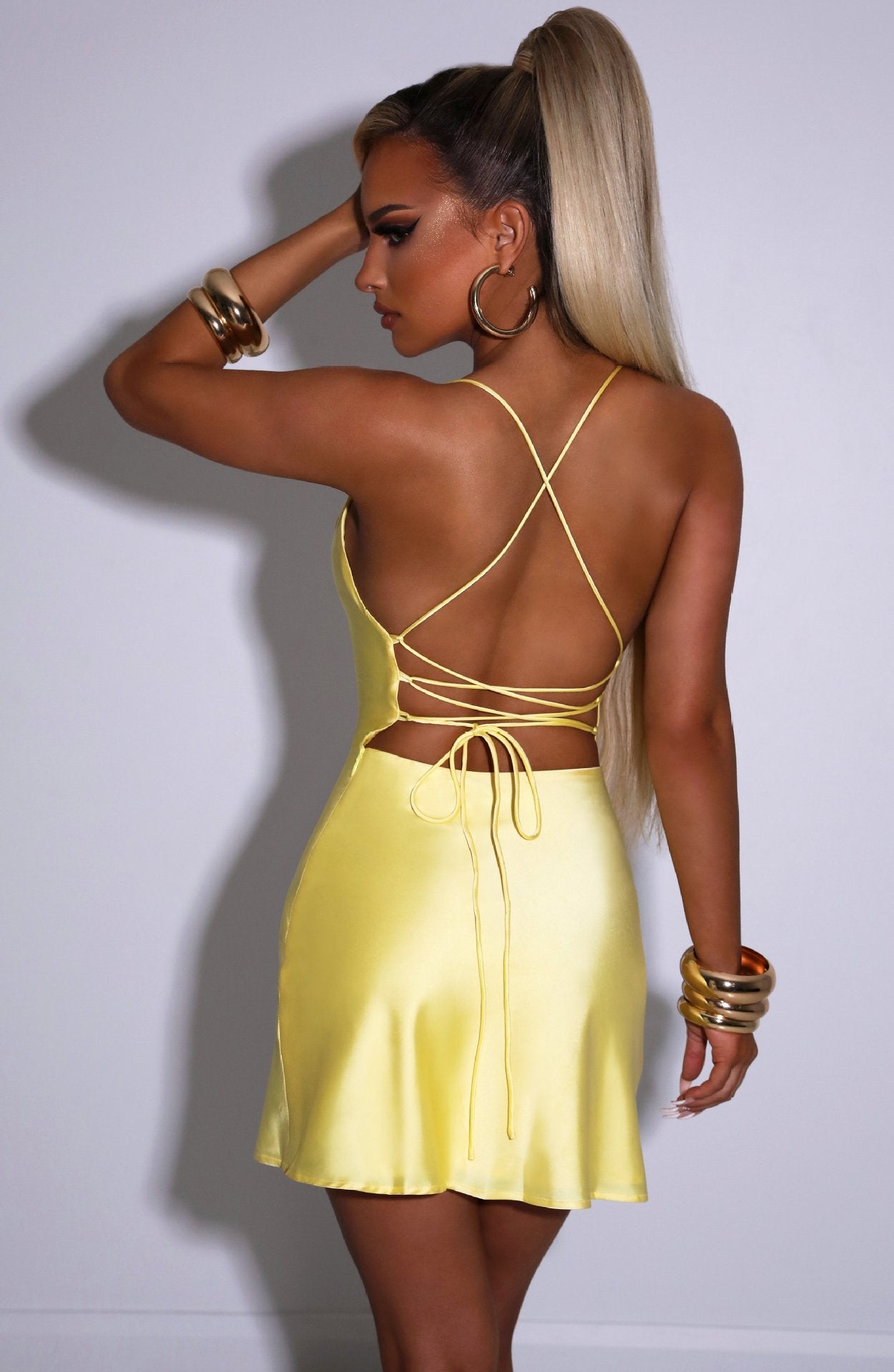 Satin Cowl Neck Mini Dress – Sexy Sleeveless Party Outfit