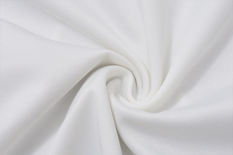 Elegant White Backless Maxi Dress with Deep V Neck