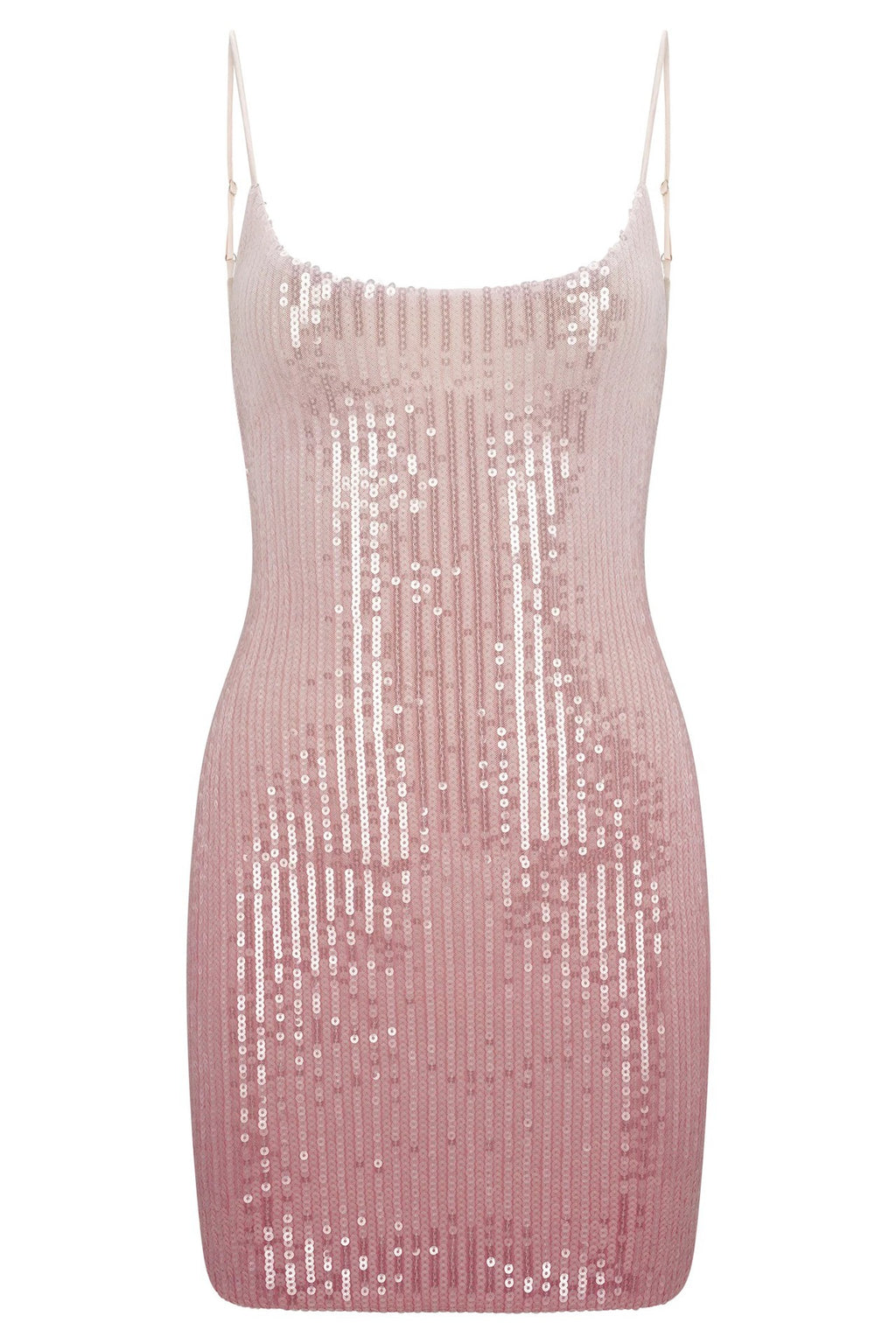 Pink Sequin Spaghetti Strap Mini Dress – Shiny Bodycon Party Dress