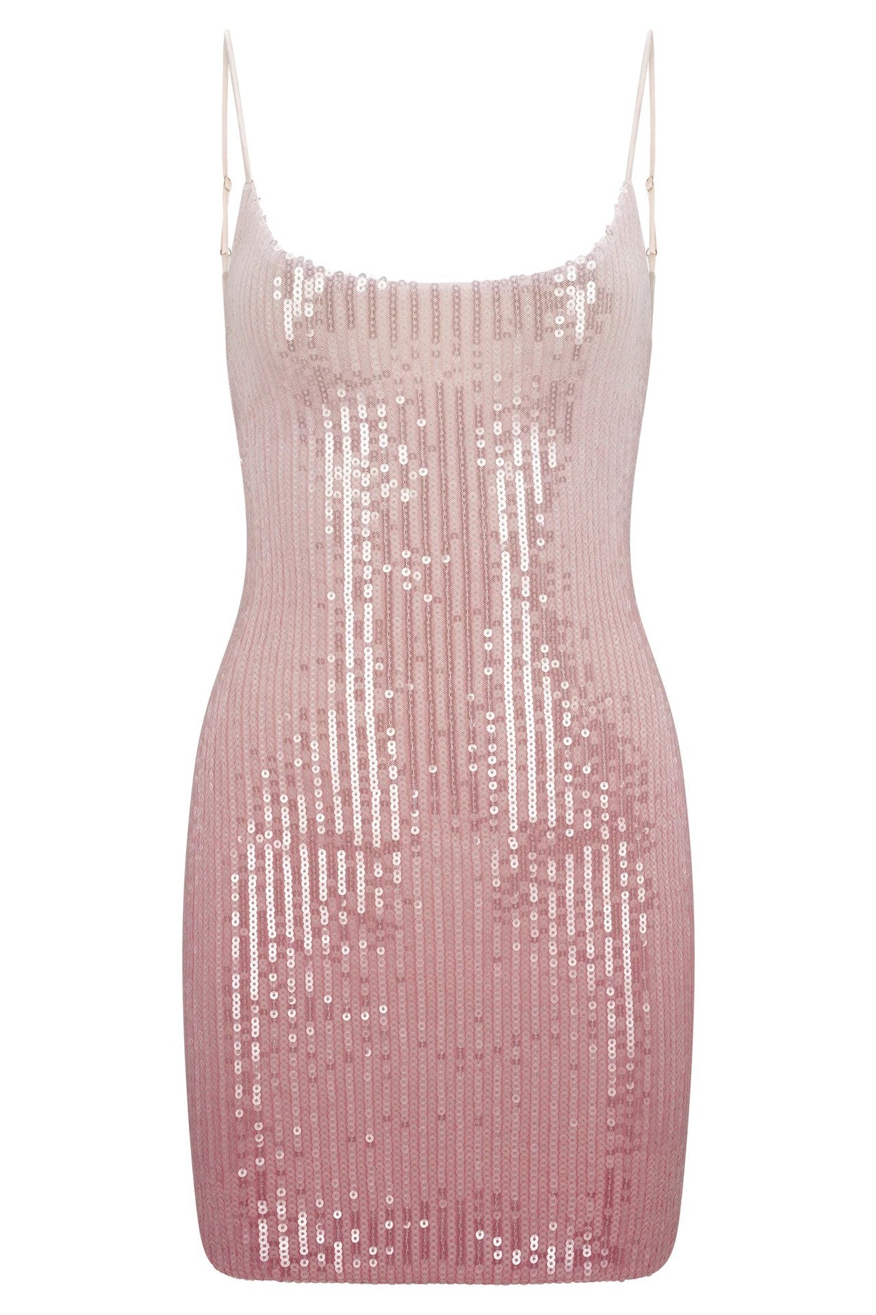 Pink Sequin Spaghetti Strap Mini Dress – Shiny Bodycon Party Dress